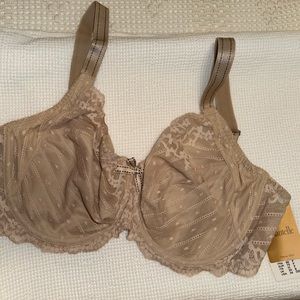 NWT CHANTELLE RIVE GAUCHE LACE BRA US 34DDD cappuccino